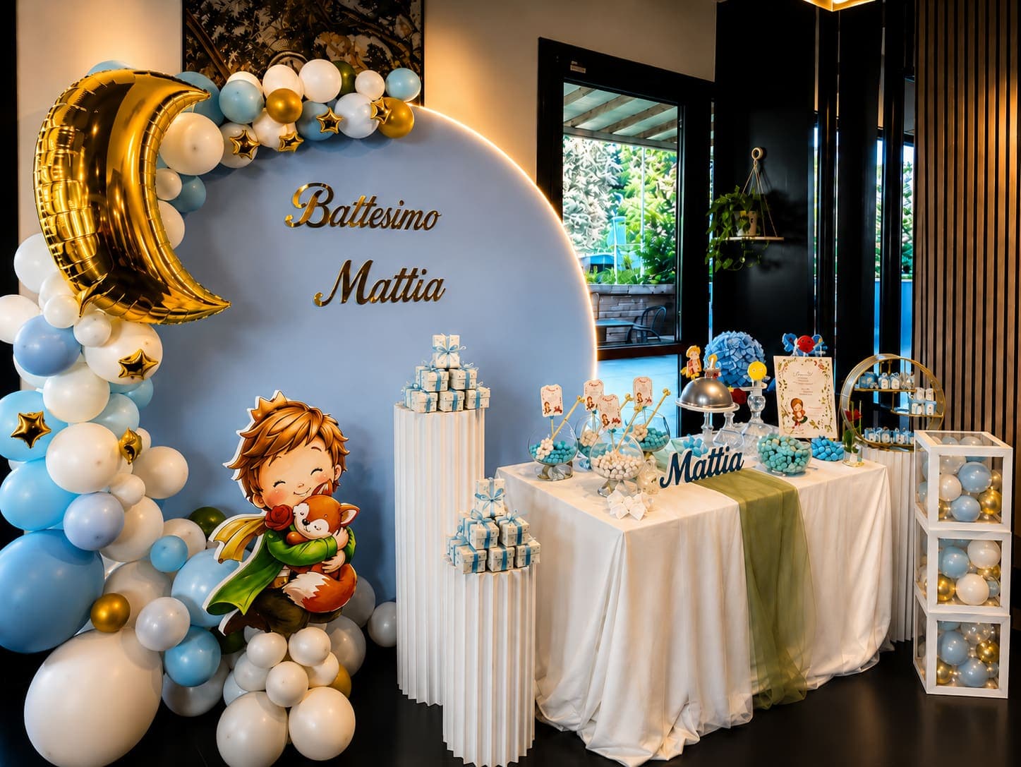 Allestimento reale da Il Conte per una festa di battesimo